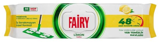 Fairy Lemon (yellow) универсальные влажные салфетки для мытья пола (50 шт.)